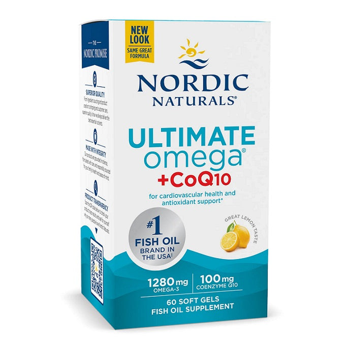 Ultimate Omega + CoQ10, 1280mg Lemon (EAN 768990018909) - 60 softgels - Sense42 Beauty and Health