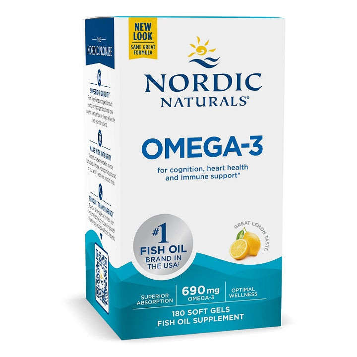 Omega-3, 690mg Lemon (EAN 768990037603) - 180 softgels - Sense42 Beauty and Health