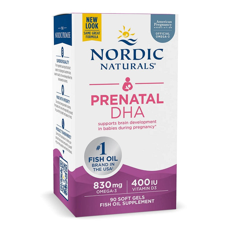 Prenatal DHA, 830mg Omega-3 + 400 IU D3 Unflavored (EAN 768990017414) - 90 softgels - Sense42 Beauty and Health
