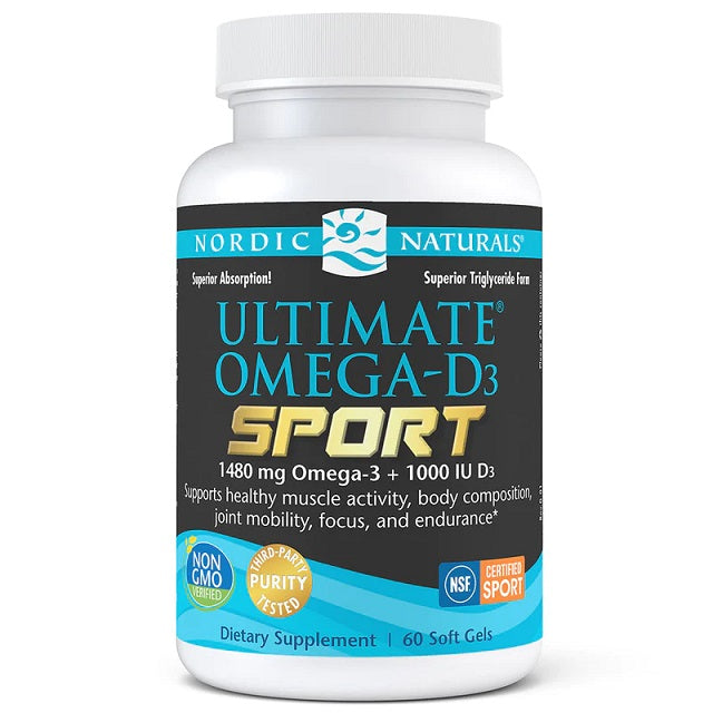 Ultimate Omega-D3 Sport, 1480mg Lemon - 60 softgels - Sense42 Beauty and Health