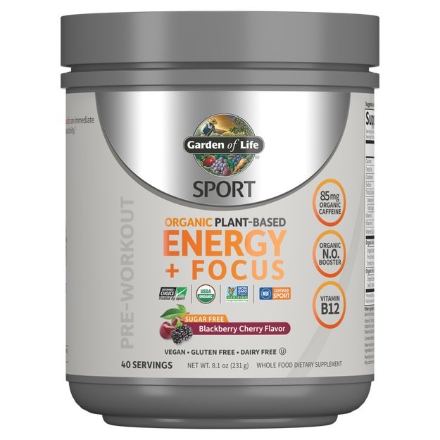 Organic Plant-Based Energy + Focus, Blackberry Cherry (Sugar Free) - 231g - Sense42 Beauty and Health