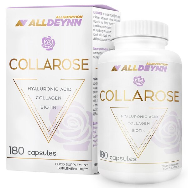 ALLDEYNN Collarose Collagen Capsules - Bovine Collagen Hydrolysate with Hyaluronic Acid, Biotin and VIT C - Anti Aging Skin Treatment - Hair Supplements for Women - 180 Caps