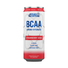 BCAA Amino-Hydrate Caffeine Free Cans, Strawberry Soda - 12 x 330 ml. - Sense42 Beauty and Health
