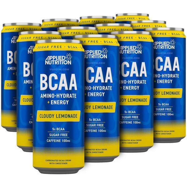 BCAA Amino-Hydrate + Energy Cans, Cloudy Lemonade - 12 x 330 ml. - Sense42 Beauty and Health