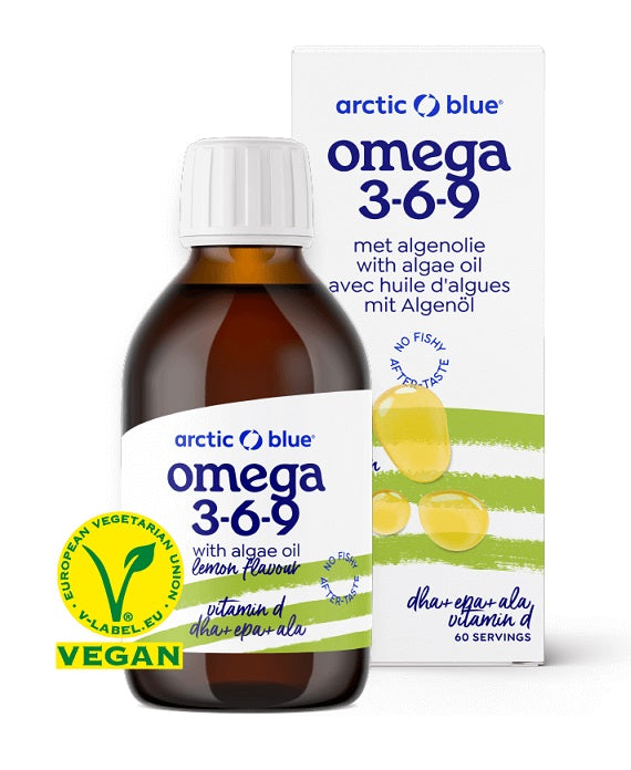 Algae Oil DHA + EPA + Hemp Seed Oil ALA with Vitamin D, Lemon - 150 ml. - Sense42 Beauty and Health