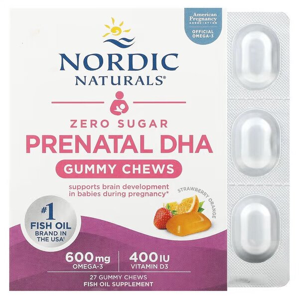 Prenatal DHA Gummy Chews, Strawberry Orange - 27 gummies - Sense42 Beauty and Health