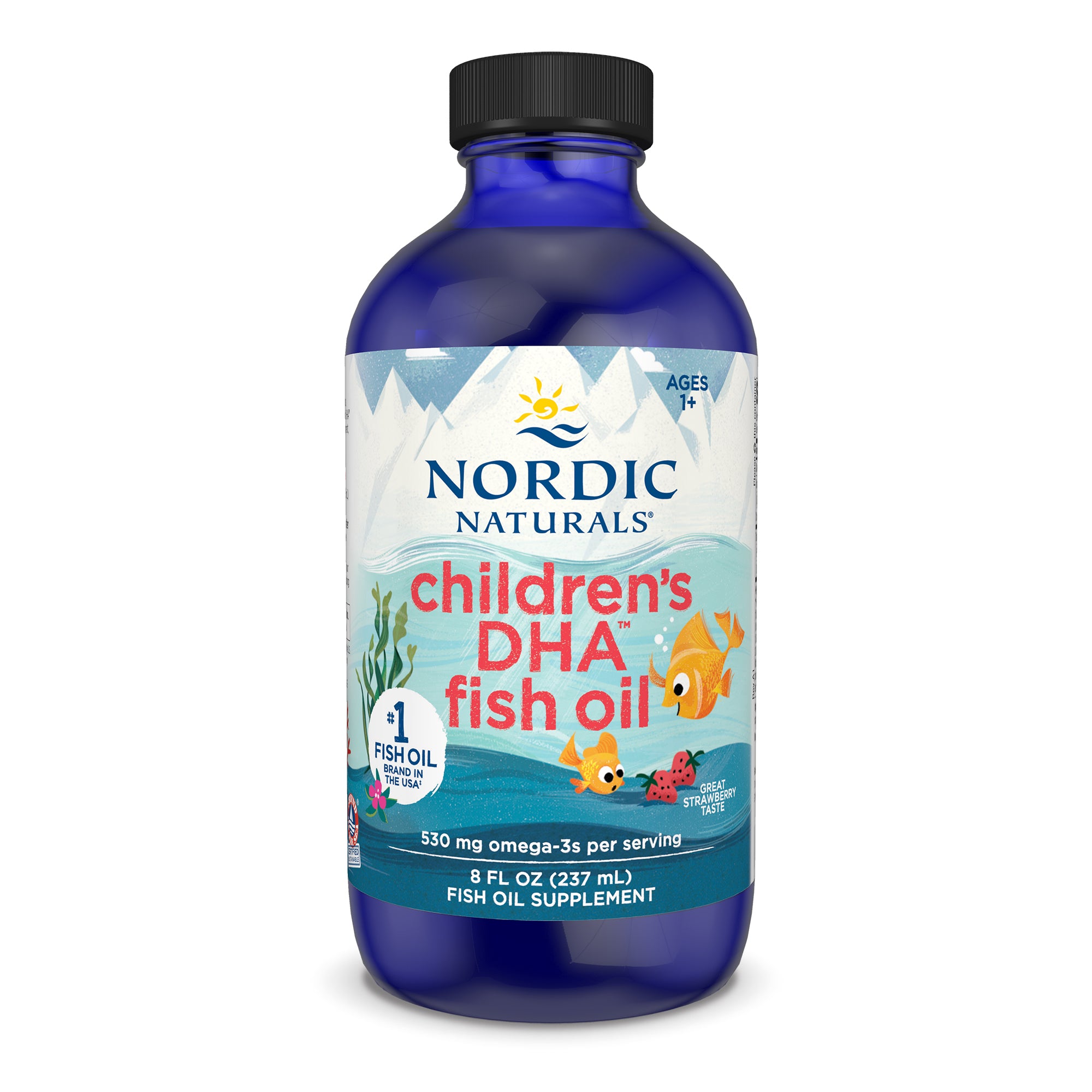 Children's DHA, 530mg Omega-3 Strawberry (EAN 768990891007) - 237 ml. - Sense42 Beauty and Health