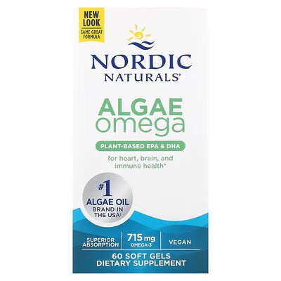 Algae Omega, 715mg Omega 3 - 60 softgels - Sense42 Beauty and Health