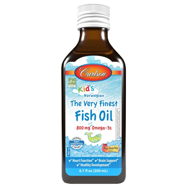 Kid's The Very Finest Fish Oil, 800mg Just Peachie - 200 ml. - Sense42 Beauty and Health