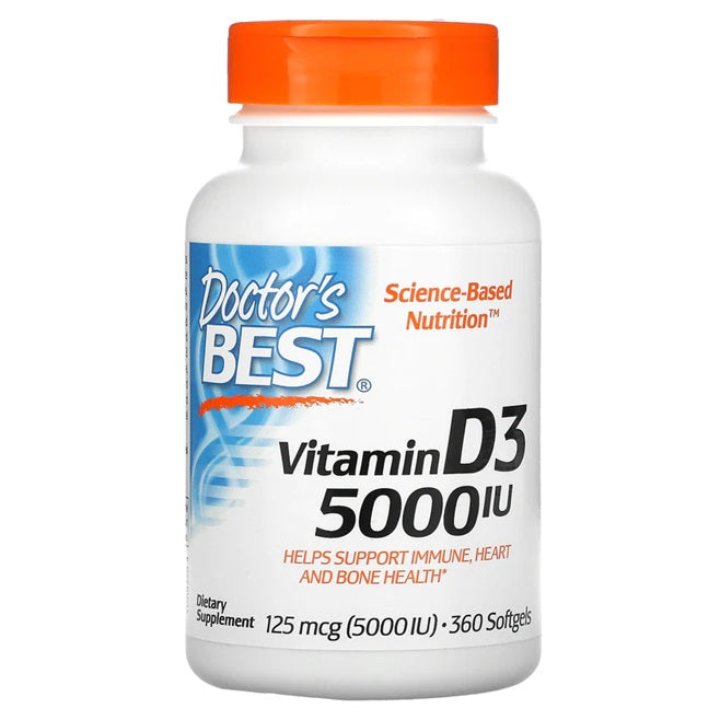 Vitamin D3, 5000 IU - 360 softgels - Sense42 Beauty and Health