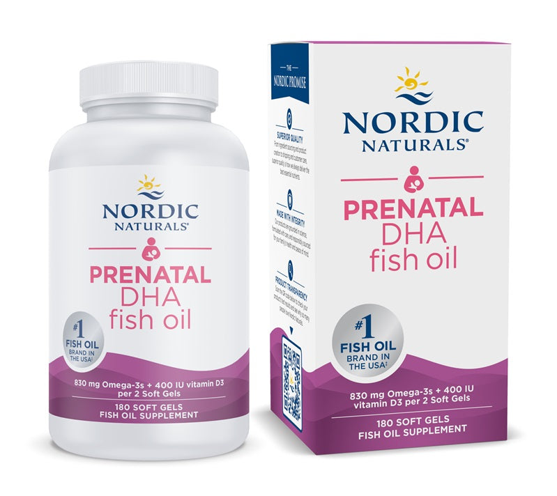 Prenatal DHA, 830mg Omega-3 + 400 IU D3 Unflavored (EAN 768990891045) - 180 softgels - Sense42 Beauty and Health