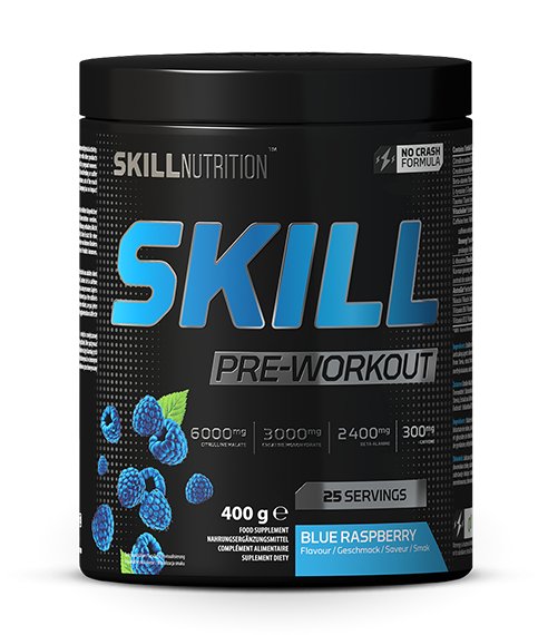 Skill Nutrition Skill Pre-Workout, Blue Raspberry - 400g