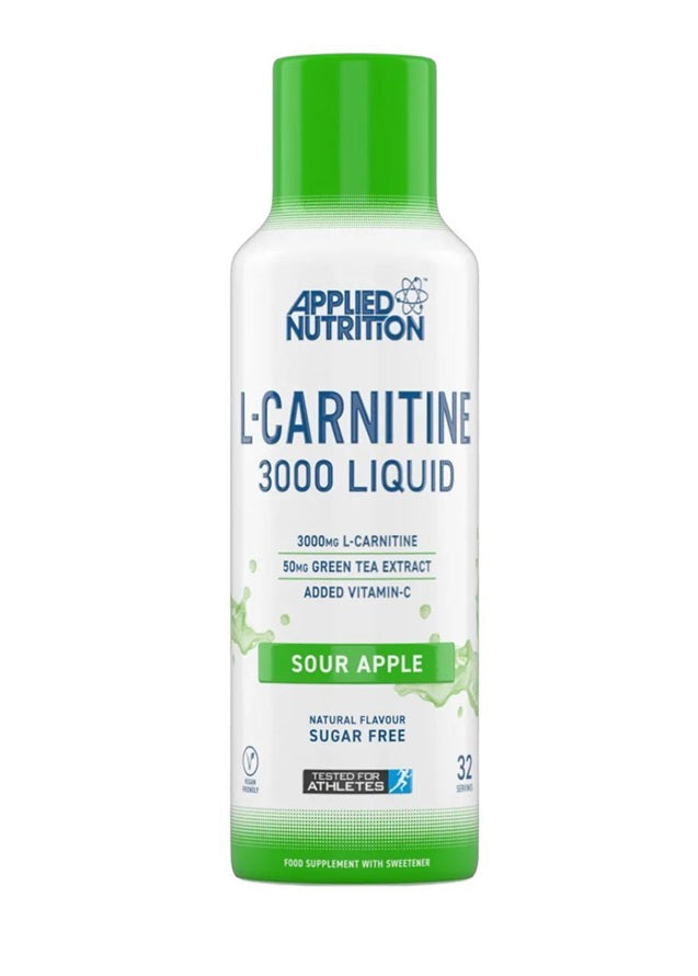 L-Carnitine Liquid 3000, Sour Apple - 480 ml. - Sense42 Beauty and Health