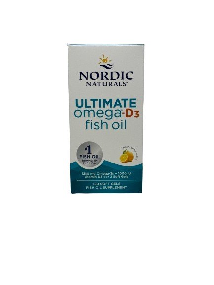 Nordic Naturals Ultimate Omega-D3 Fish Oil, 1280mg Lemon - 120 softgels
