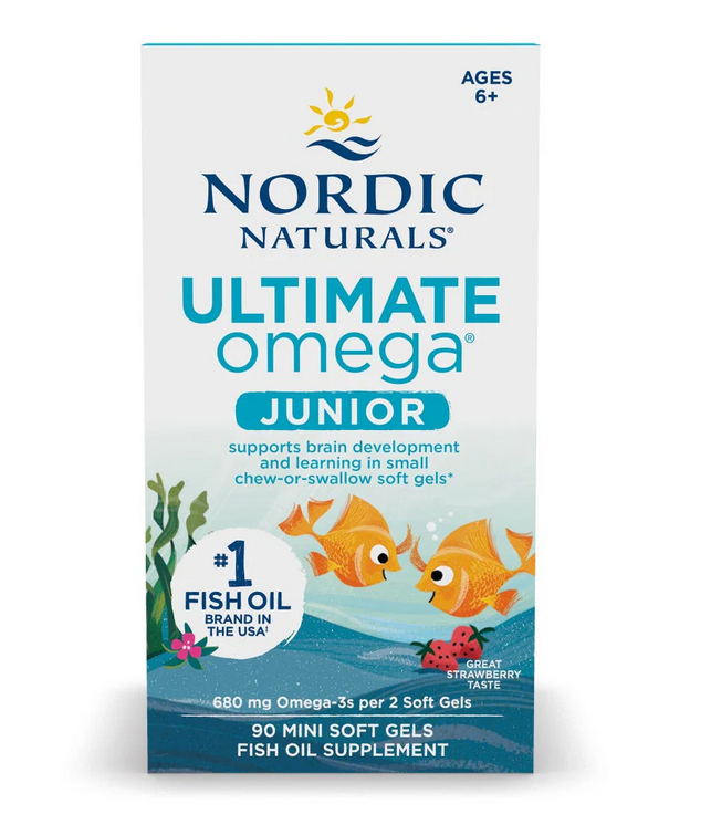 Nordic Naturals Ultimate Omega Fish Oil Junior, 680mg Strawberry - 90 mini softgels