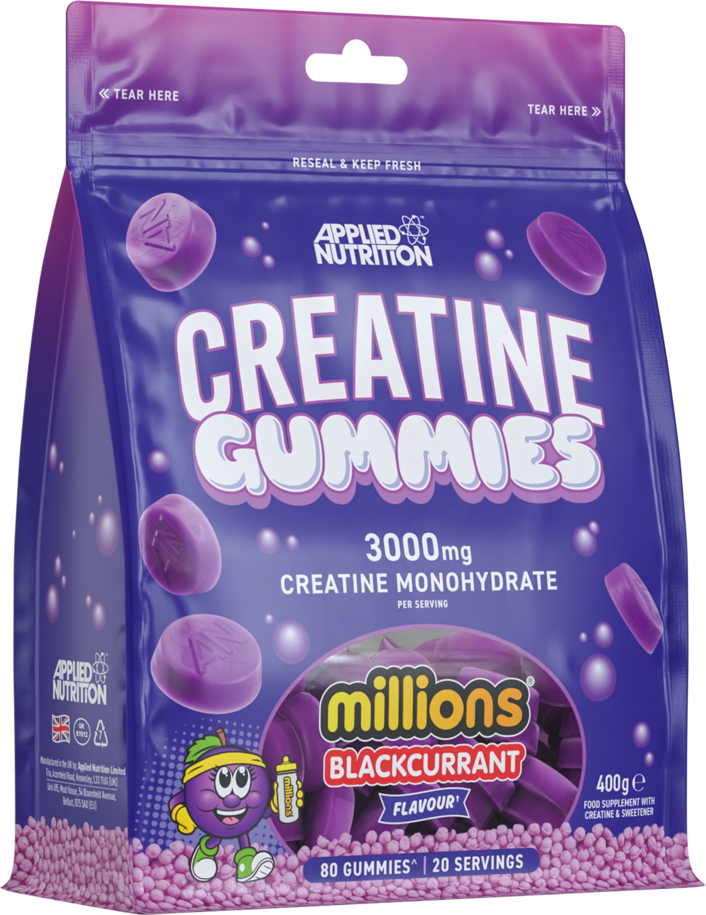 Creatine Gummies, Millions Blackcurrant - 80 gummies - Sense42 Beauty and Health