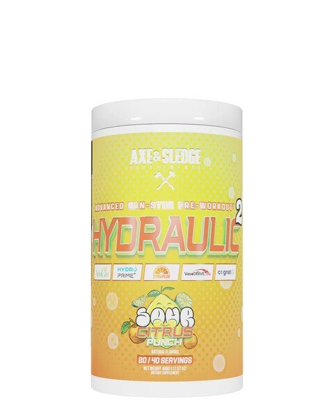 Hydraulic V2 Non-Stim Pre-Workout, Sour Citrus Punch - 498g - Sense42 Beauty and Health