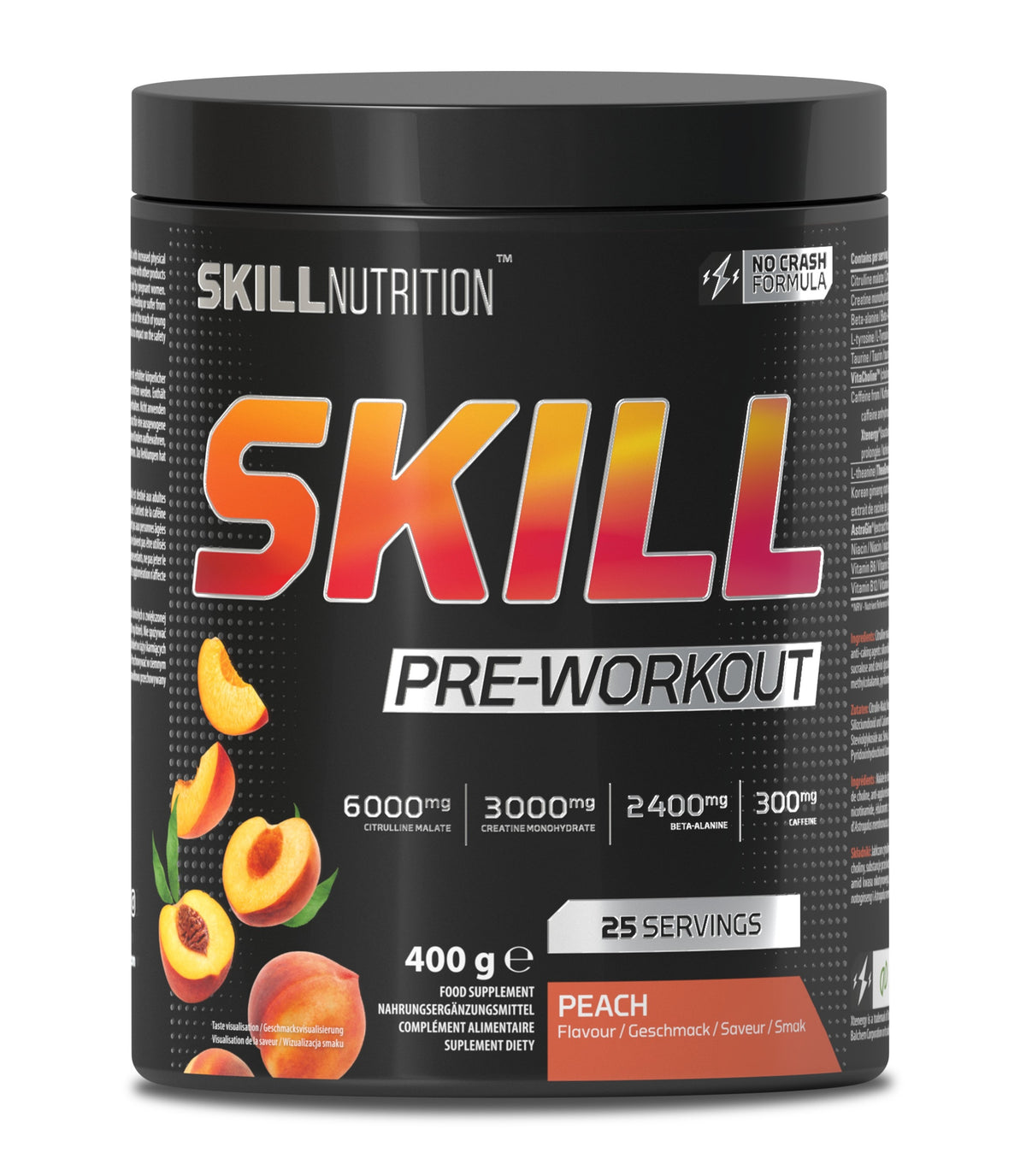 Skill Nutrition Skill Pre-Workout, Peach - 400g