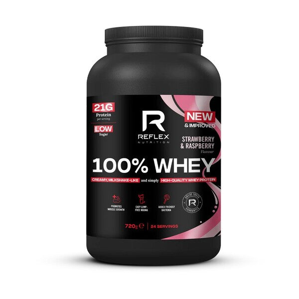 Reflex Nutrition 100% Whey, Strawberry & Raspberry - 720g