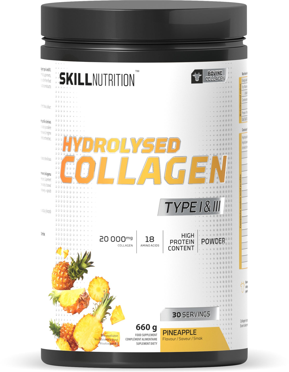 Skill Nutrition Hydrolysed Collagen Type I & III, Pineapple - 660g