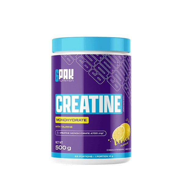 6PAK Creatine Monohydrate, Lemon - 500g
