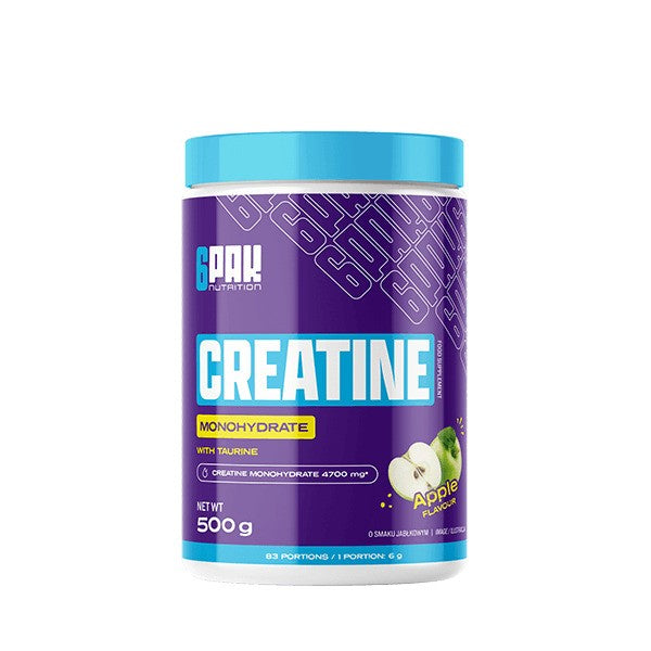 6PAK Creatine Monohydrate, Apple - 500g