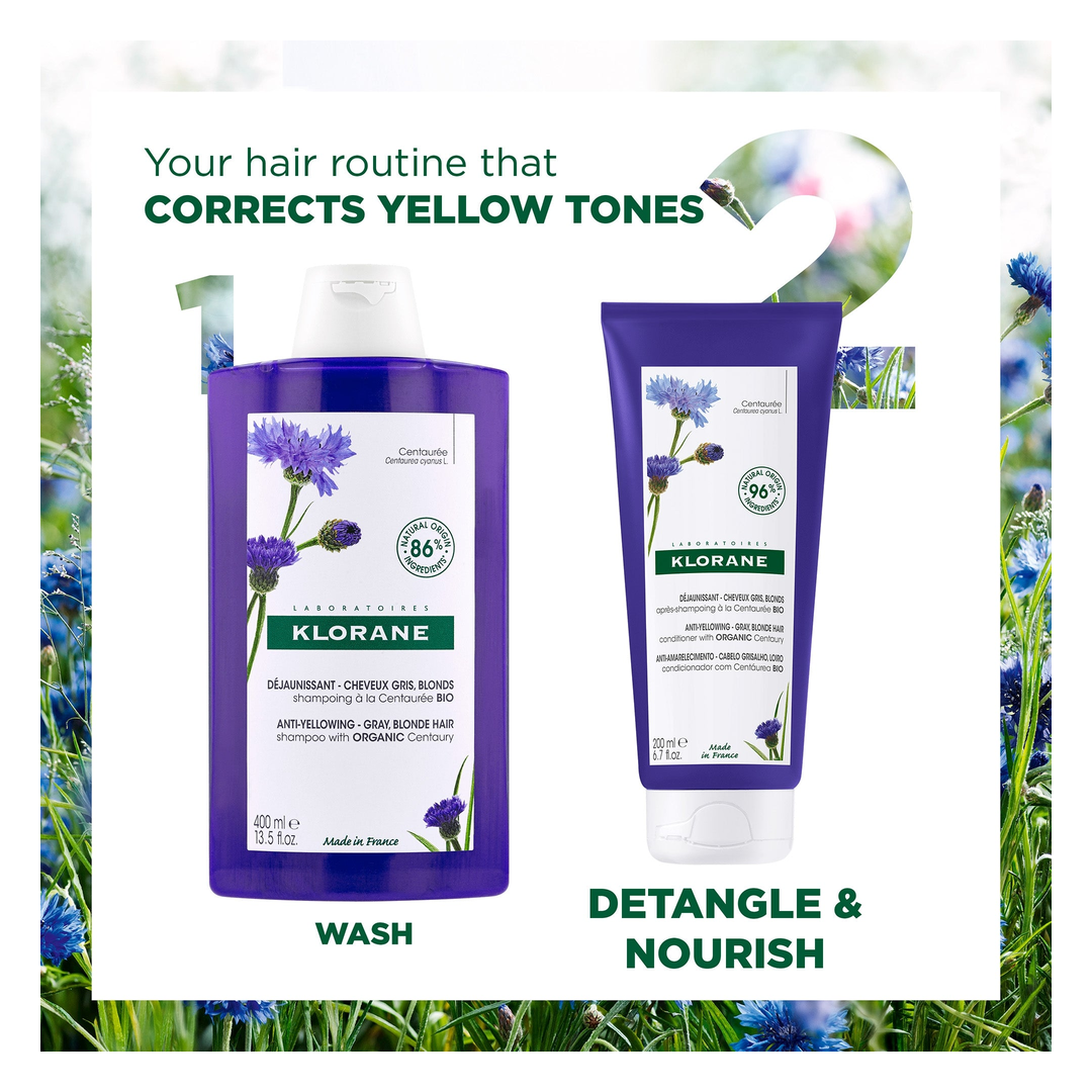 Klorane Centaury Anti-Yellowing Conditioner for Grey and Blonde Hair - Sense42 Beauty and Health