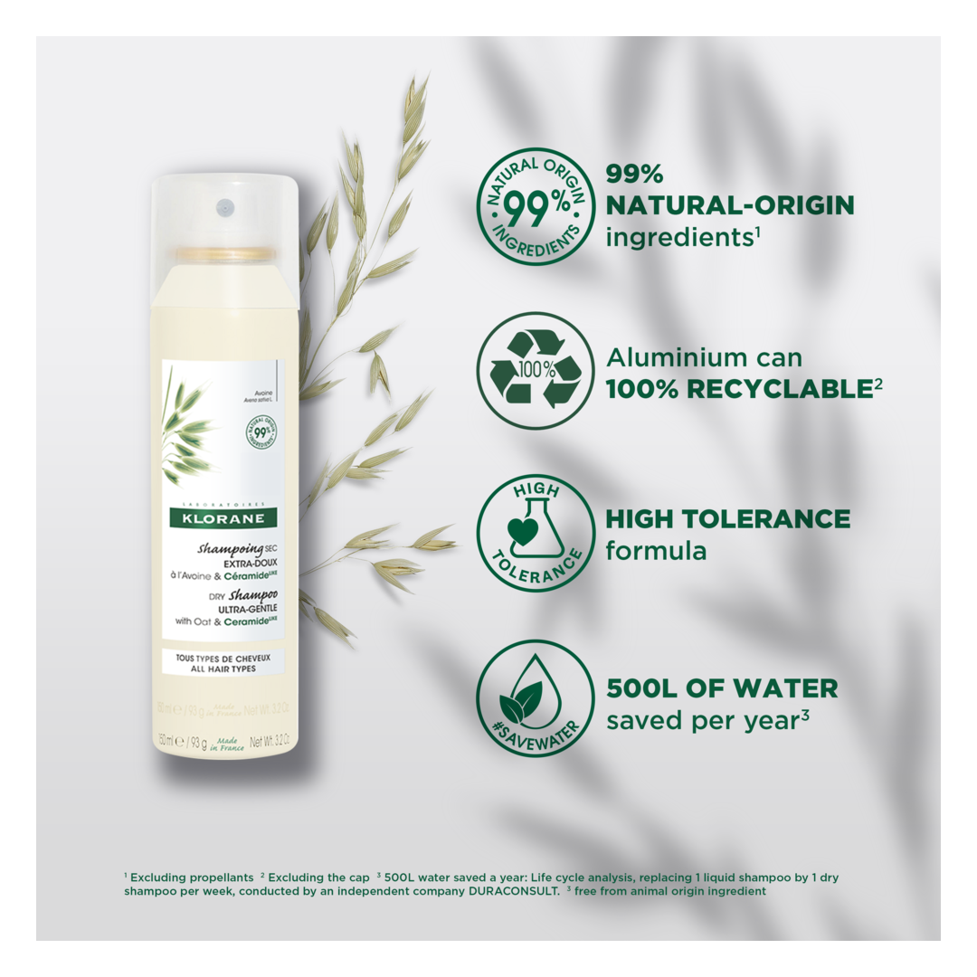 Klorane Dry Shampoo With Oat & CeramideLike Spray  250ml - Sense42 Beauty and Health