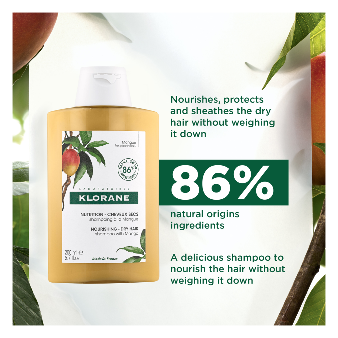 Klorane Mango Nourishing Shampoo for Dry Hair - 200ml - Sense42 Beauty and Health