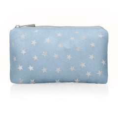 Bags Unlimited Shimmer Small Zip Pouch - Blue White