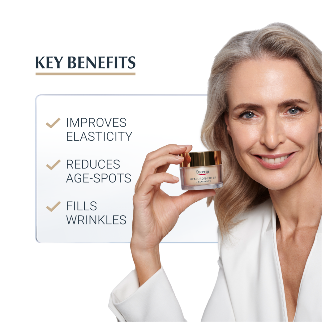 Eucerin Hyaluron-Filler + Elasticity Day Cream SPF15  50ml - Sense42 Beauty and Health