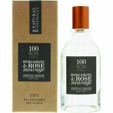 100BON Bergamote & Rose Sauvage Refillable Eau de Parfum Concentrate 50ml Spray - 50ML
