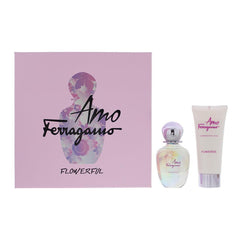 Salvatore Ferragamo Amo Ferragamo Flowerful Gift Set 50ml EDT Spray + 100ml Body Lotion