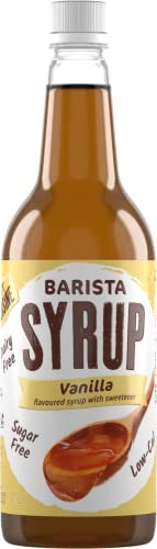 Fit Cuisine Coffee Syrups - Barista Syrup for Coffee Drinks, Coffee Flavours, Low Calorie, Sugar Free (Vanilla Syrup - 1 Litre)