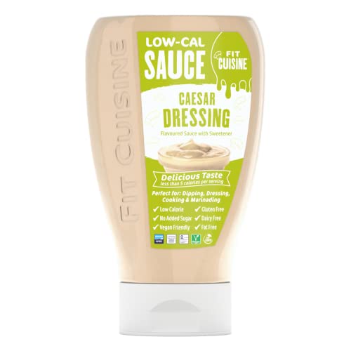 Fit Cuisine Low Calorie Sauce - Low-Cal Sauce to Support Weight Management, Low Carb Diet, Keto Friendly, Vegan, For Dipping, Dressing, Cooking, Marinading - 425ml (Caesar Dressing)