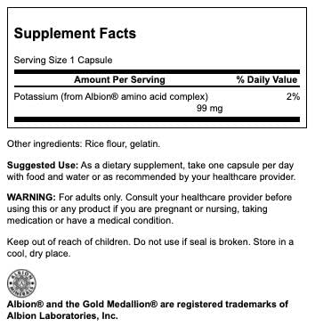 Swanson Albion Complexed Potassium 99 Milligrams 90 Capsules - 2 Pack - Sense42 Beauty and Health