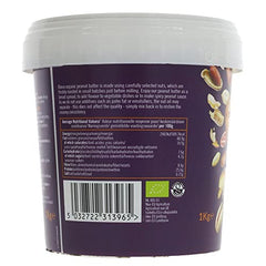 Biona Organic Smooth Peanut Butter 1KG - Unsalted & Palm Oil Free - Made with Freshly Roasted Organic Nuts - Source of Vegan Protein - Gluten & GMO Free