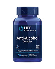 Life Extension Anti-Alcohol Complex - Supplement for Liver Health Support and Better Mornings After Drink - Gluten-Free, Non-GMO, Vegetarian