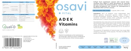 Osavi ADEK Vitamins - 120 softgels