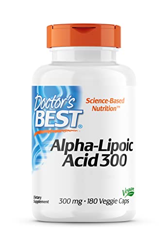 Doctor's Best, Alpha-Lipoic Acid, 300 mg, 180 Vegan Capsules, Highly Dosed, Laboratory Tested, Non-GMO, Gluten-Free, SOYA-Free
