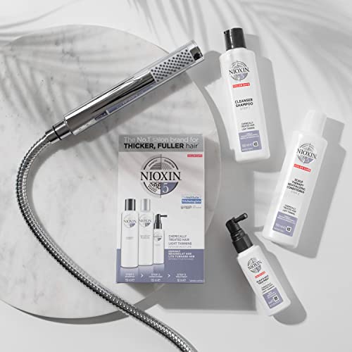 Nioxin 3 Part System No.5 Gift Set 3 Pieces - Chemically Treated Hair with Light Thinning (1 x 150ml Cleanser Shampoo 1 x 150ml Scalp Therapy Revitalising Conditioner 1 x 50ml Scalp and Hair Treatment) - Sense42 Beauty and Health