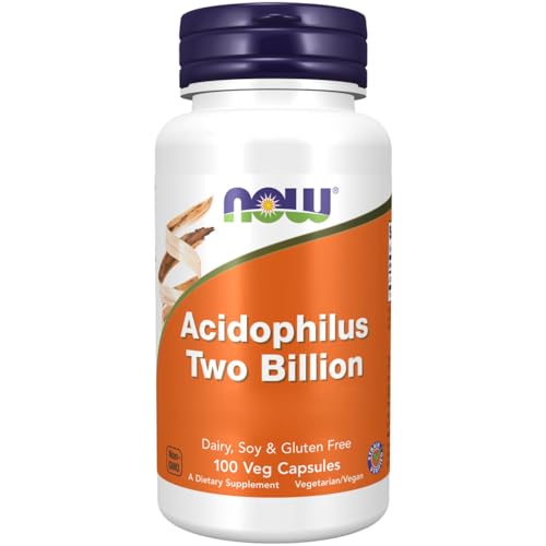 Now Foods, Acidophilus Two Billion, 100 Vegan Capsules, Lab-Tested, Gut Bacteria, Gluten Free, Soy Free, Vegetarian