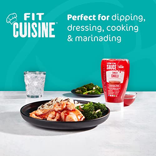 Fit Cuisine Low-Cal Sauce 425ml - Low Calorie, Gluten Free, No Added Sugar, 0 Fat, Keto, Vegan. for Dipping, Dressing, Cooking, Marinading. Gym & Fitness, Weight Loss, LowCarb Diet (Peri-Peri Sauce)