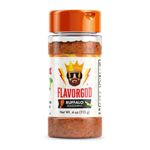 Buffalo Seasoning Mix by Flavor God - Premium All Natural & Healthy Spice Blend for Grilling Chicken, Beef, Seafood, Vegetables, Hot Wings, French Fries & Cauliflower - Kosher, Gluten-Free
