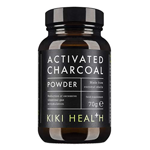 KIKI Health Activated Charcoal Powder | Teeth Whitening Made From Coconut Shells | Food Grade Detox Supplement | Natural Relief Flatulence Indigestion Body & Mind | Vegan & Gluten Free – 70g