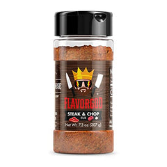 Steak & Chop Rub Seasoning Mix by Flavor God - Premium All Natural & Healthy Spice Blend for Beef, Pork & Vegetables - Kosher, Zero Carbs, Gluten-Free, Vegan & Keto Friendly