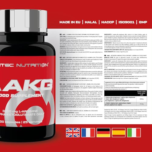 Scitec Nutrition AAKG - Advanced Formula with 3200 mg L-Arginine Alpha-Ketoglutarate - Pre-Workout Capsules for Athletes - 100 Capsules - Sense42 Beauty and Health
