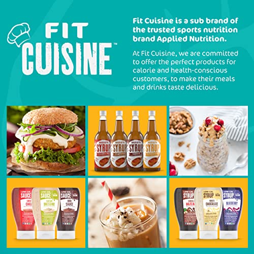 Fit Cuisine Low-Cal Syrup & Calorie, Gluten Free, No Added Sugar, 0 Fat, Keto, Vegan for Pancakes, Desserts, Porridge, Ice Cream, Gym & Fitness, Weight Loss, Strawberry, 425 ml