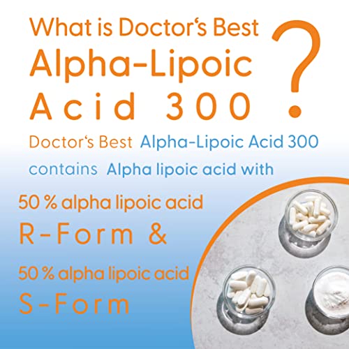Doctor's Best, Alpha-Lipoic Acid, 300 mg, 180 Vegan Capsules, Highly Dosed, Laboratory Tested, Non-GMO, Gluten-Free, SOYA-Free
