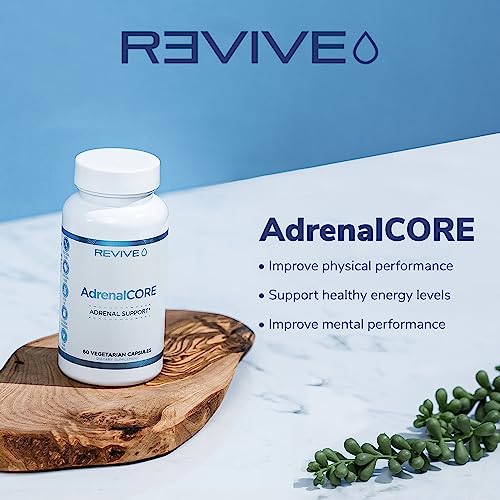 Revive AdrenalCore Adrenal Support Supplements for Fatigue 60 Vege Caps - Natural Cortisol Manager & Blocker Supplement with Rhodiola Rosea & Ashwagandha Promotes Healthy Energy Levels & Mental Performance - Men & Women - Sense42 Beauty and Health